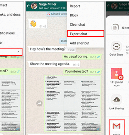 How to Export WhatsApp Chat on Android